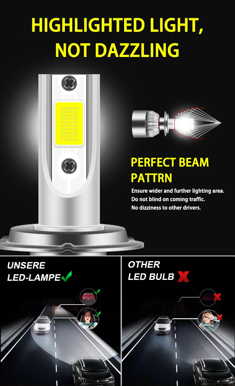 Pel Wholesale Prices C6 Led Headlights H1 H7 H11 H3 9005 9006 H4 6500k