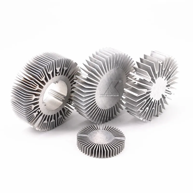 High Quality Custom Colour Aluminum Round Tube Sunflower Flexible Heat Sink Aluminium Extrusion