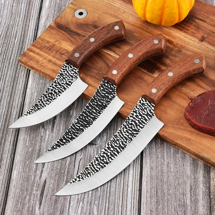 6 Inch Hand Forged Boning Butcher Knives With Stainless Steel Fillet ...