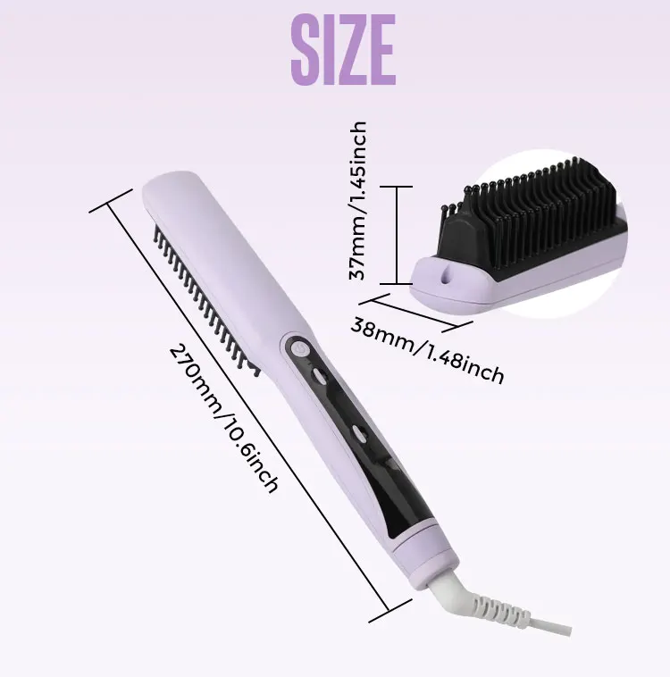 New Hair Straightener Professional Quick Heated Electric Hot Comb Hair