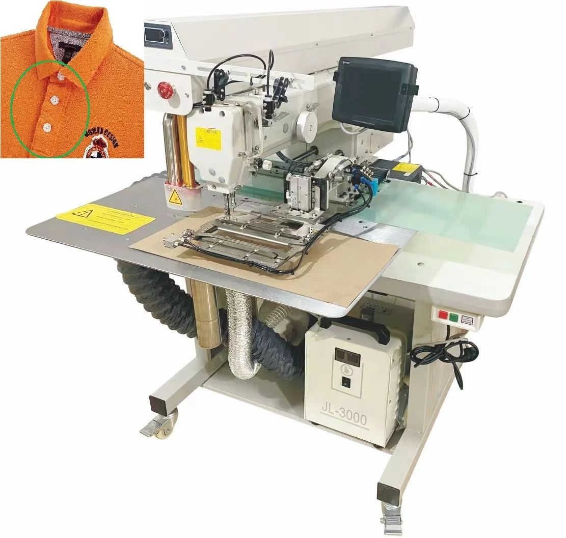 QS-3020-MW Pattern Template Machine T Shirt Placket Front Sewing Machine Polo Shirt Front Closing Sewing Machine