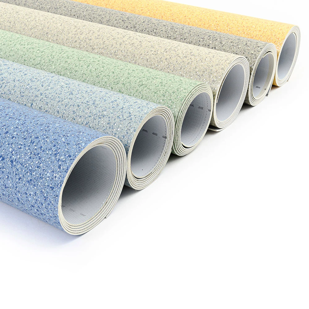 Linoleum Floor Easy Installation Tranquility Solid Color Vinyl Flooring