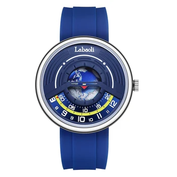 Best Sale Trendy Cool Fashion Quartz Watch Blue Planet Personality Silicone Strap Watch For Export