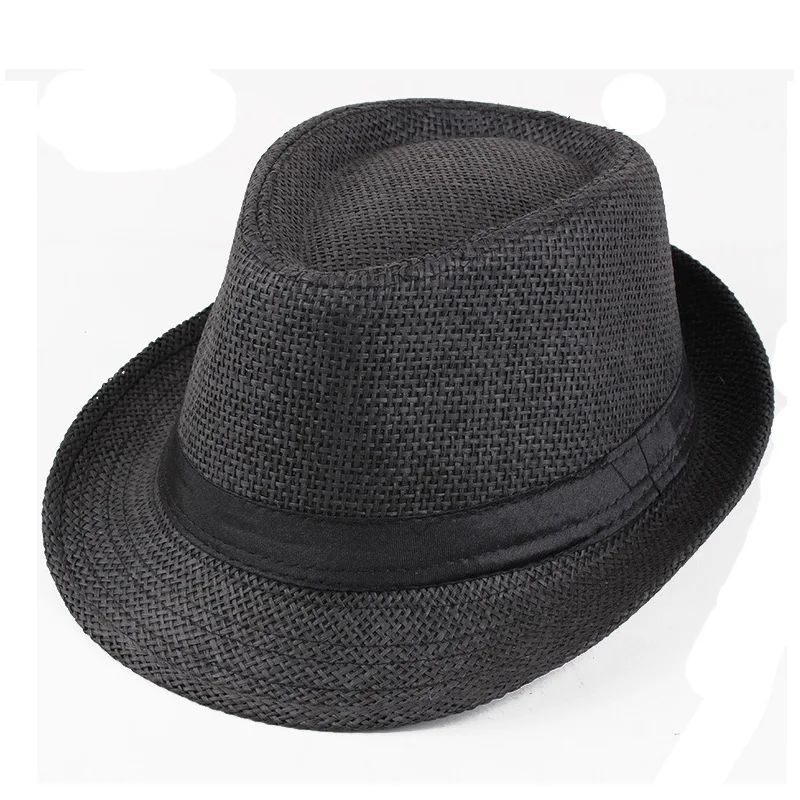 Straw Fedora Hat Summer Sun Protection Mens Paper Hats Cuban Straw Hat
