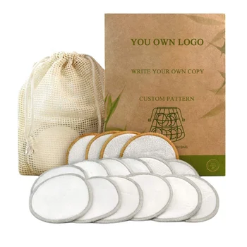 Bamboo Cotton Face Reusable Make Up Remover Pads Washable Makeup Remover Pads with Konjac Sponge
