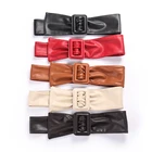 Leather Belt Belt Leather Women Casual And Versatile Pu Wide Belt Simple And Fashionable Belt With Square Buckle