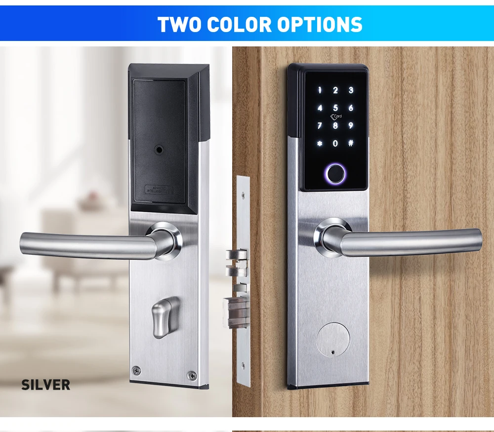 SUS304 Bàn phím điều khiển từ xa tùy chọn cerradura inteligente thép không gỉ ttlock xử lý thông minh khóa cửa vân tay