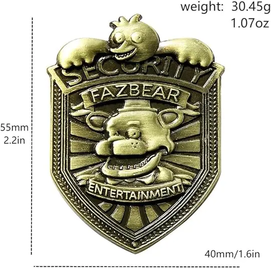 Fnaf Security Guard Badge Freddy Fazbear's Night Guard In Fnaf Costume Gifts For Kids Men Women
