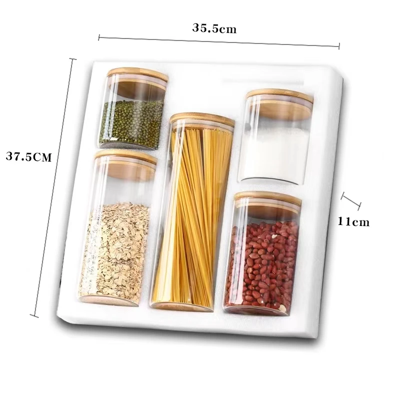 12 Piece Glass Spice Jars With Bamboo Lids Set 250 Ml High Borosilicale Airtight  Glass Jar - Buy 12 Piece Glass Spice Jars With Bamboo Lids Set 250 Ml High  Borosilicale Airtight