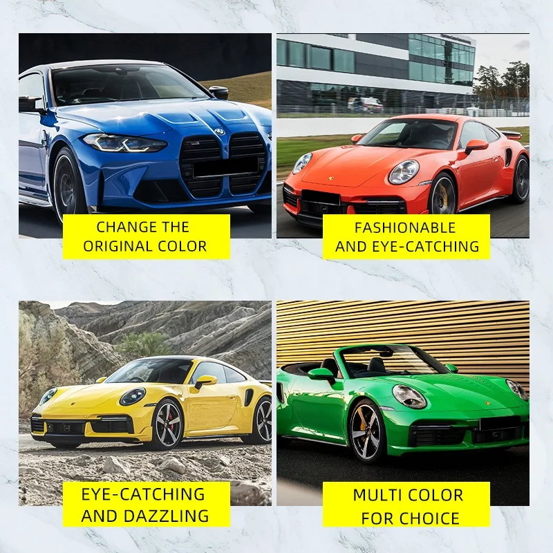 Manufacturer Ultra Colorful Matte Car Wrap Vinyl Self-Adhesive Color Changing Car Body Coating Wrap PVC TPU Wrap Coating Vinyl