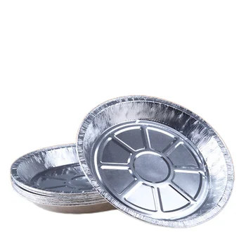 Disposable ultra thick round aluminum foil tray kitchen use recyclable
