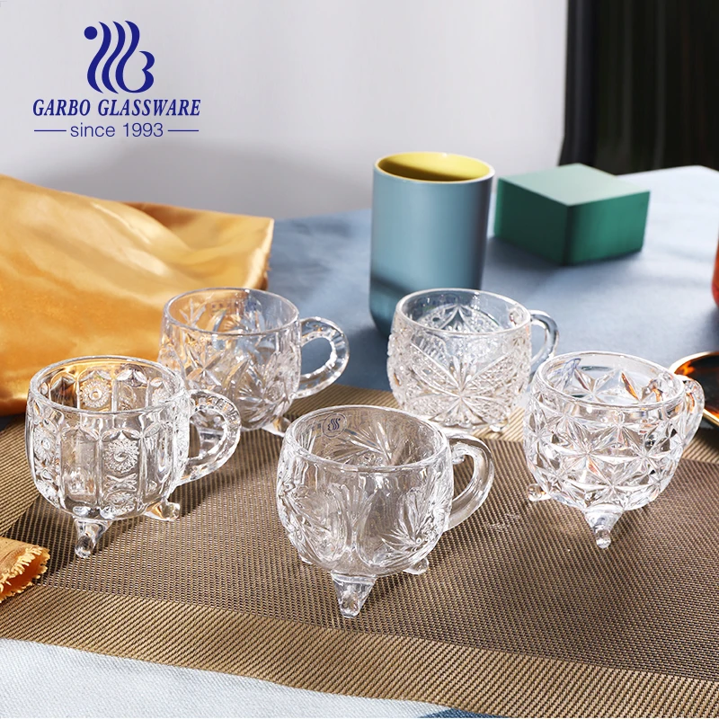 120ml Small Glass Tea Cup Classic Cut Arabic Tea Cup Clear Engraved  Sunflower Tea Glass with Foot - China Tea Cup and Tea Glass price