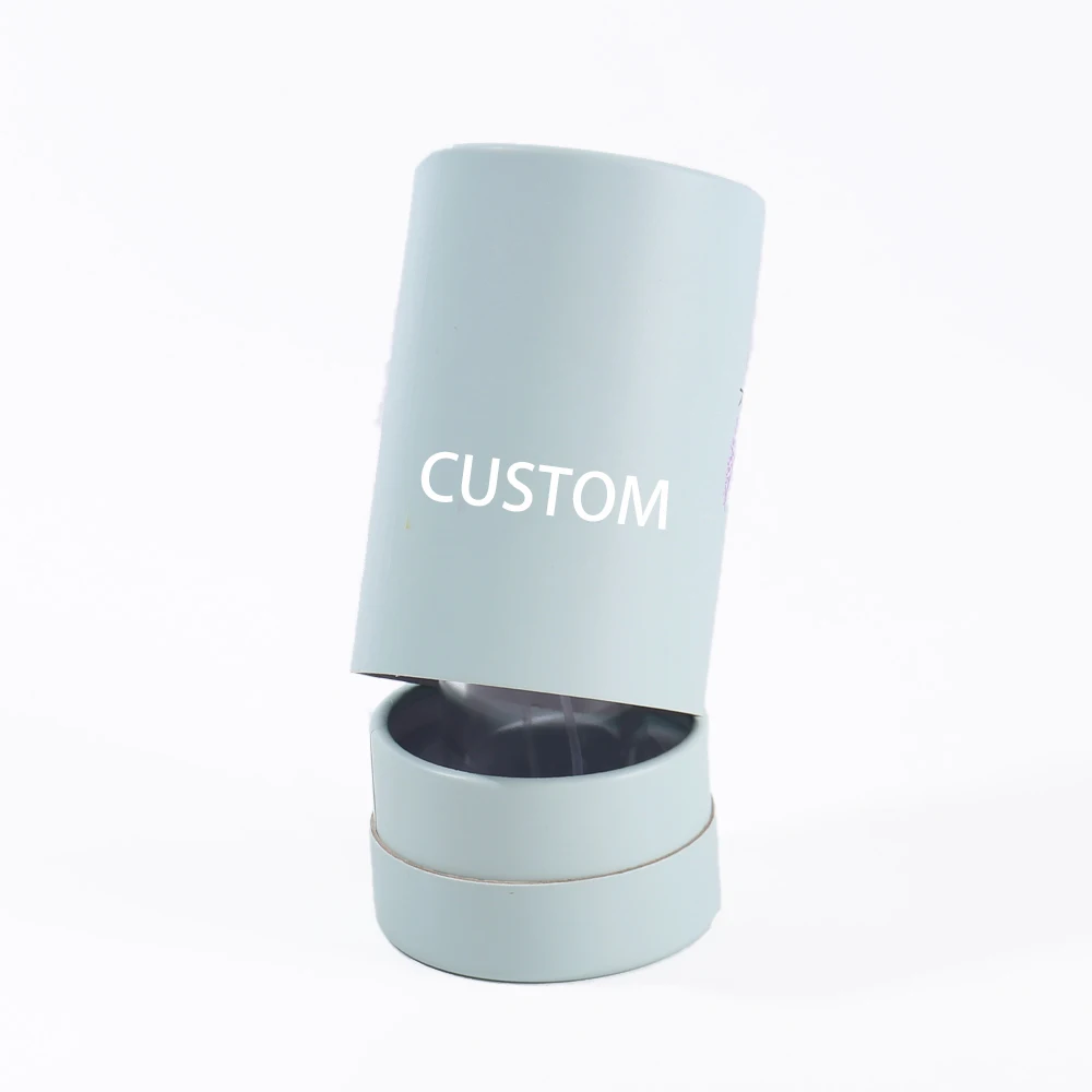 Custom Luxury Eco-friendly Recyclable Paperboard Cylinder Gift Packaging Gold Foil UV Coating Embossing Logo Transfer Sticker