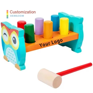 Educational Toy Whack-a-mole Developmental Musical Hammerspiel Toys Wooden Owl Xylophone Toy for Kids