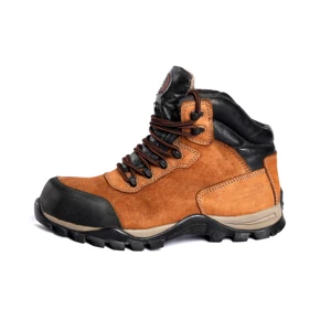 High Quality Nubuck Cow Leather Waterproof Safety Shoes Steel Toe Puncture-Resistant Tactical  Foot Protection Safety Work Shoes