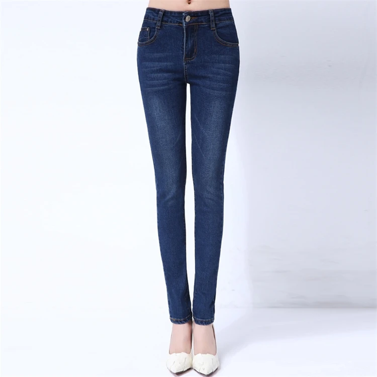 Wholesale Hot Selling Small Foot Dark Blue Ladies Jean Women Skinny ...