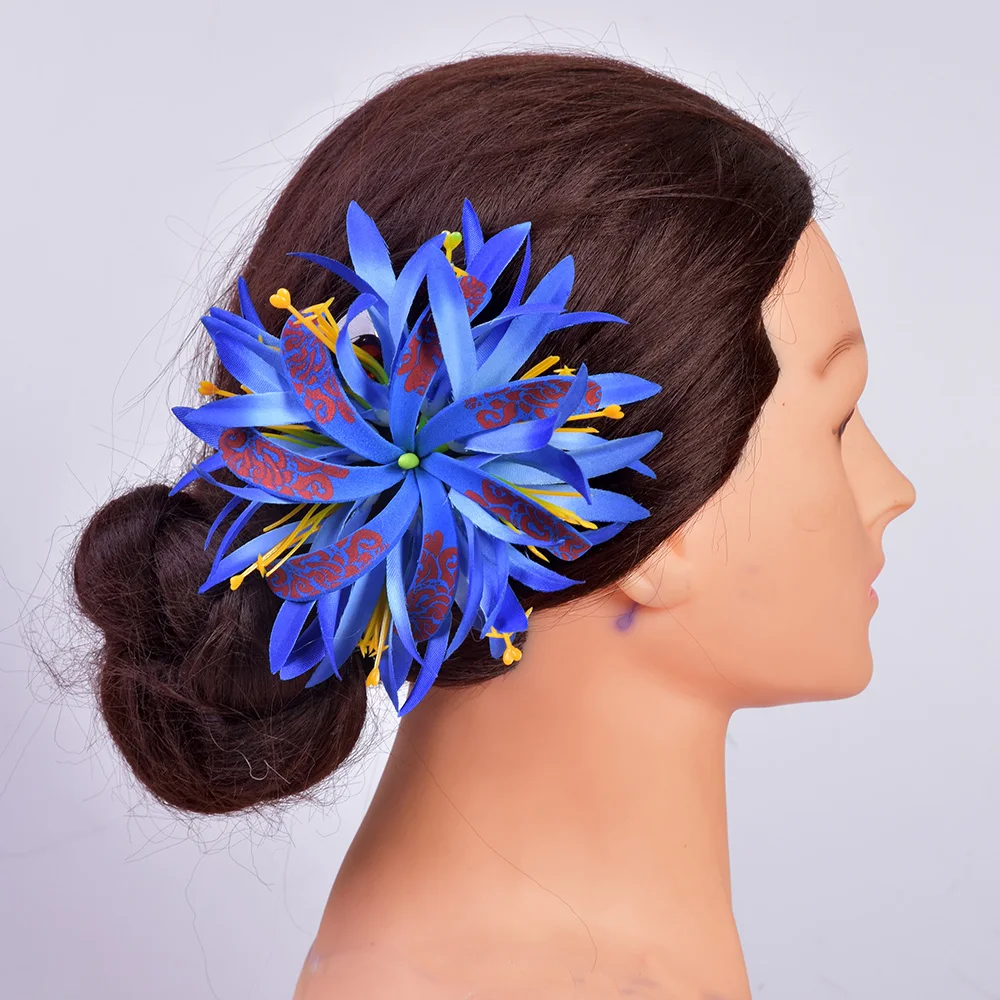 Заводской поставщик HC00042 14 видов цветов 15 см детская одежда из искусственного вельвета гименокаллис волосы коготь W пены Tiare с Гавайскими цветами вечерние головные