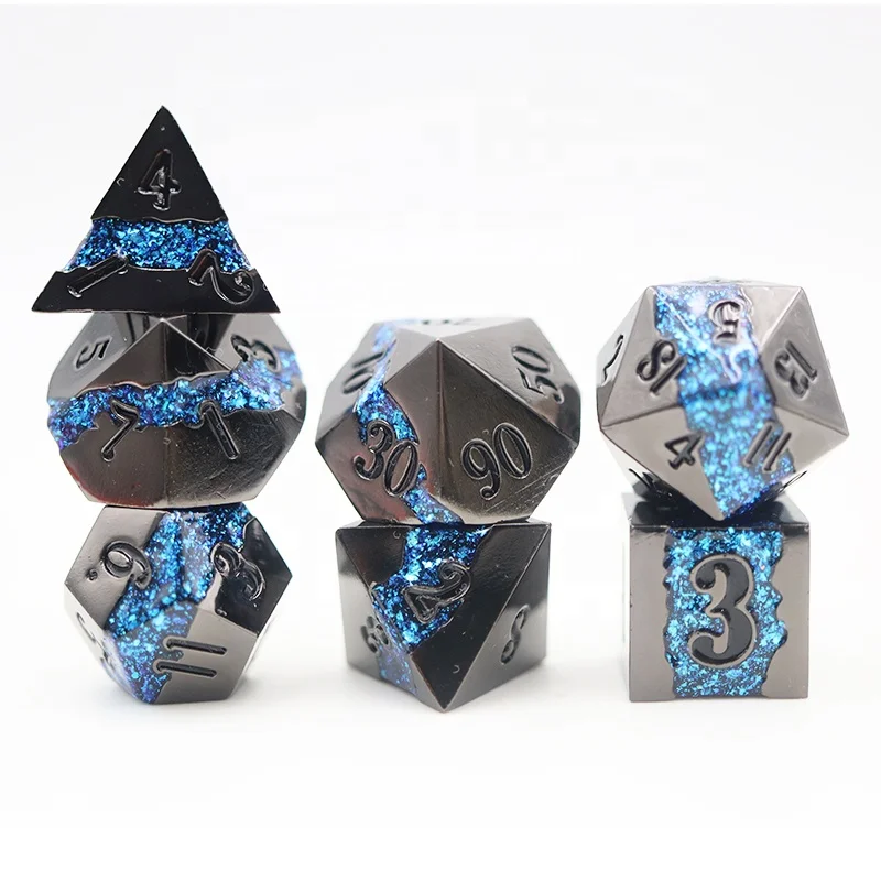 RPG 16mm Custom Dice Set Metal Polyhedral Dice Set