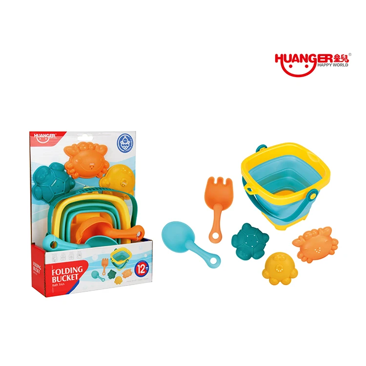 Китайский производитель оптовая продажа летние крабы осьминог черепахи песок форма детские игрушки пляжные Складные Игрушки для ванны набор из 5 шт.