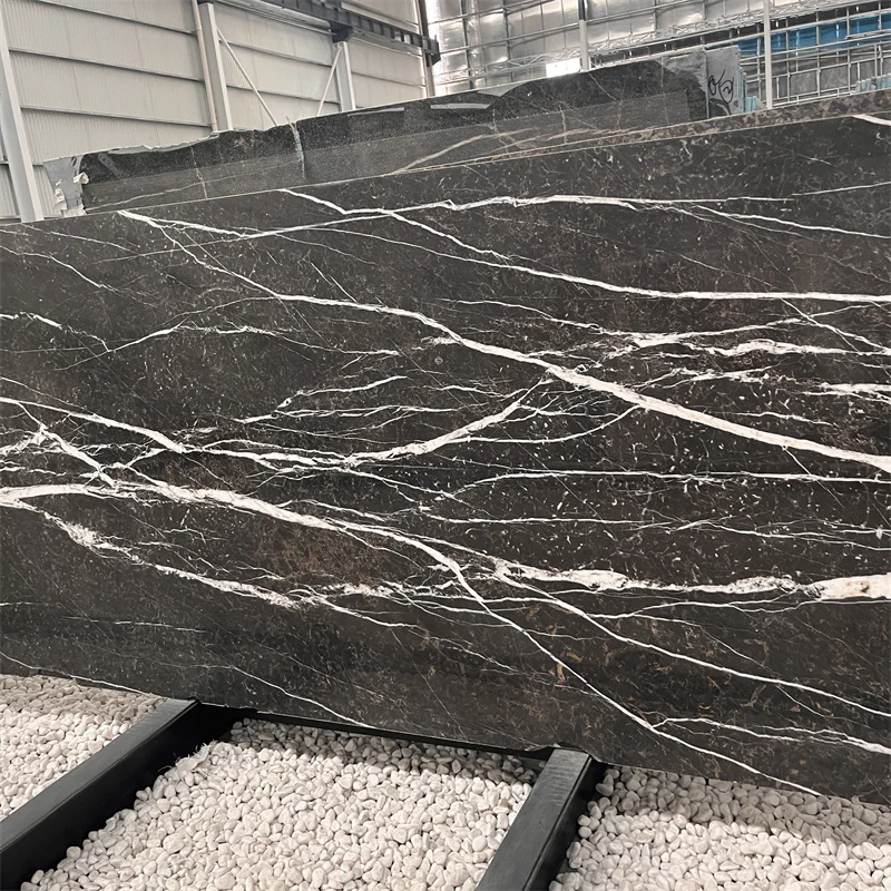 product factory price eiffel black marble with gold veins slab for interior wall and floor design black marble countertop-3