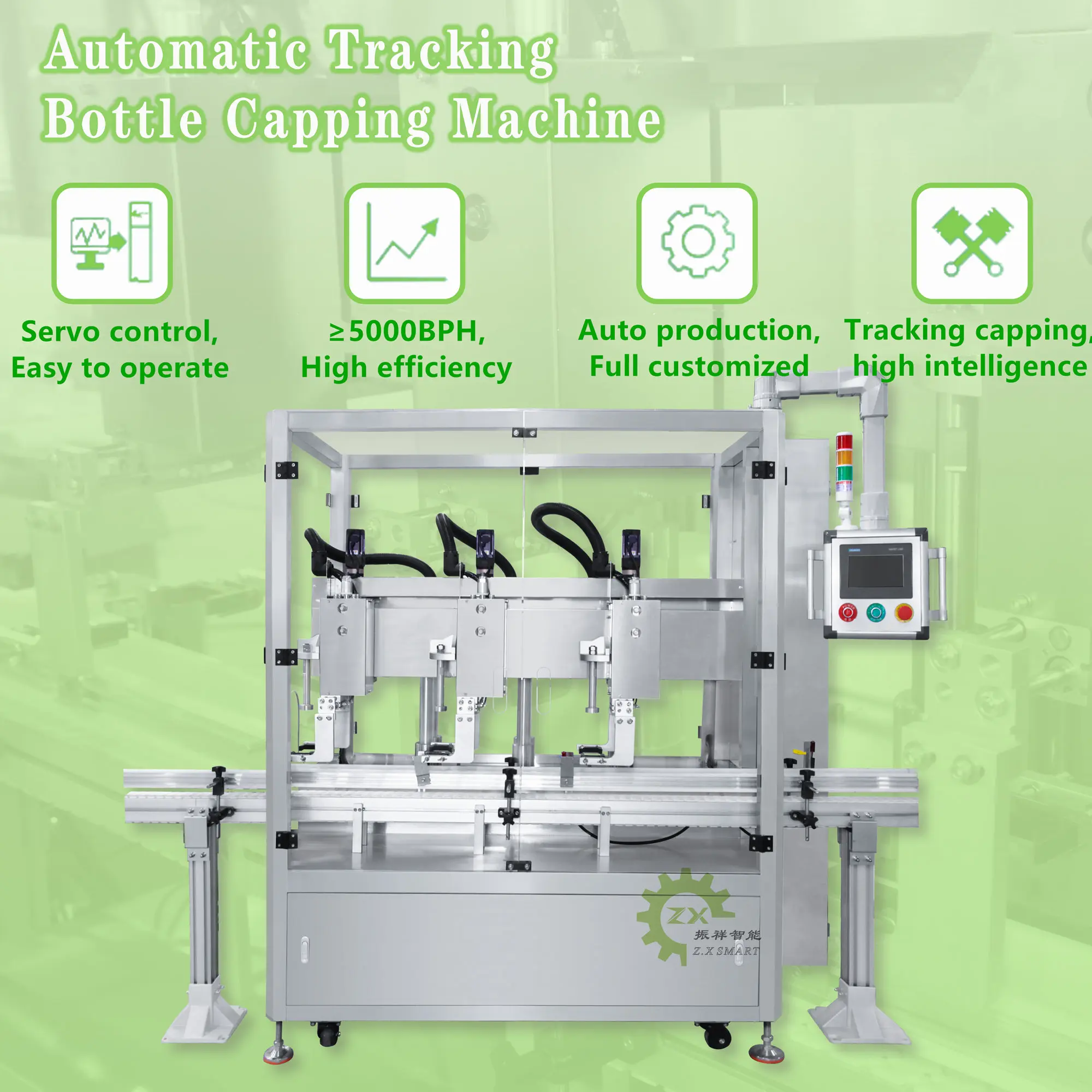 ZXSMART PLC Control Plastic Bottle Pick and Place Pressing Capping ...