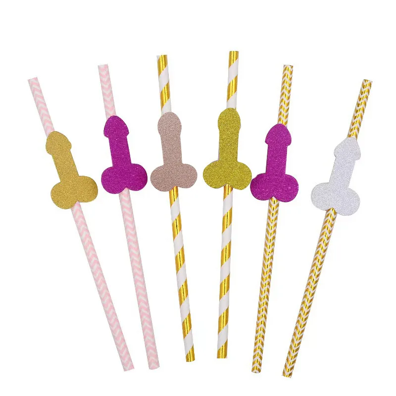 Nicro New Design Penis Shade Bride Tribe Creative Gifts Hen Party Supplies Funny Colorful Straw Bachelorette Party Decoration