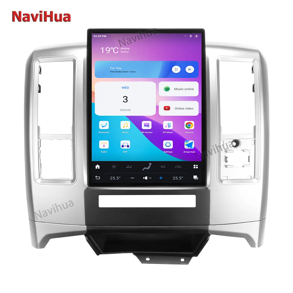 Navihua Qualcomm Tesla Screen Android 13 for Dodge RAM 2008 2009 2010 2011 GPS Navi Radio Receiver Player Head Unit Carplay