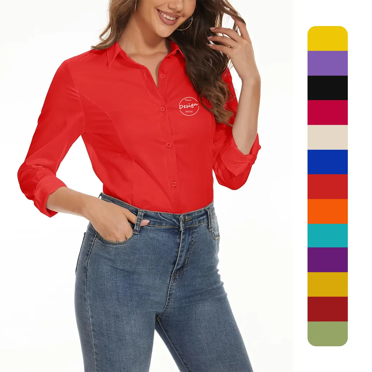 Elegante Bluse Frauen Büro Karriere Shirts Top Casual Langarm