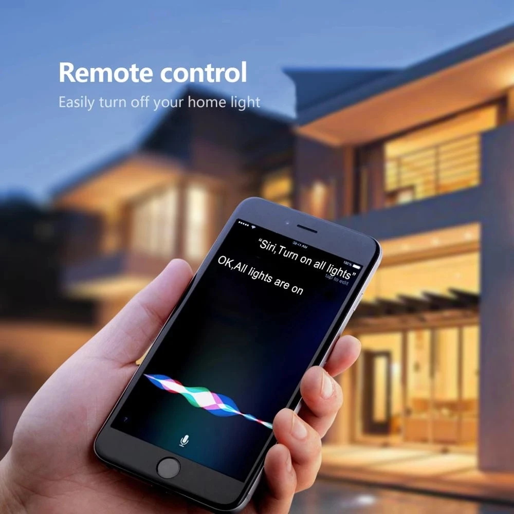 Homekit APP Control WiFi Smart LED Light Bulb E27, 9W with Voice ...