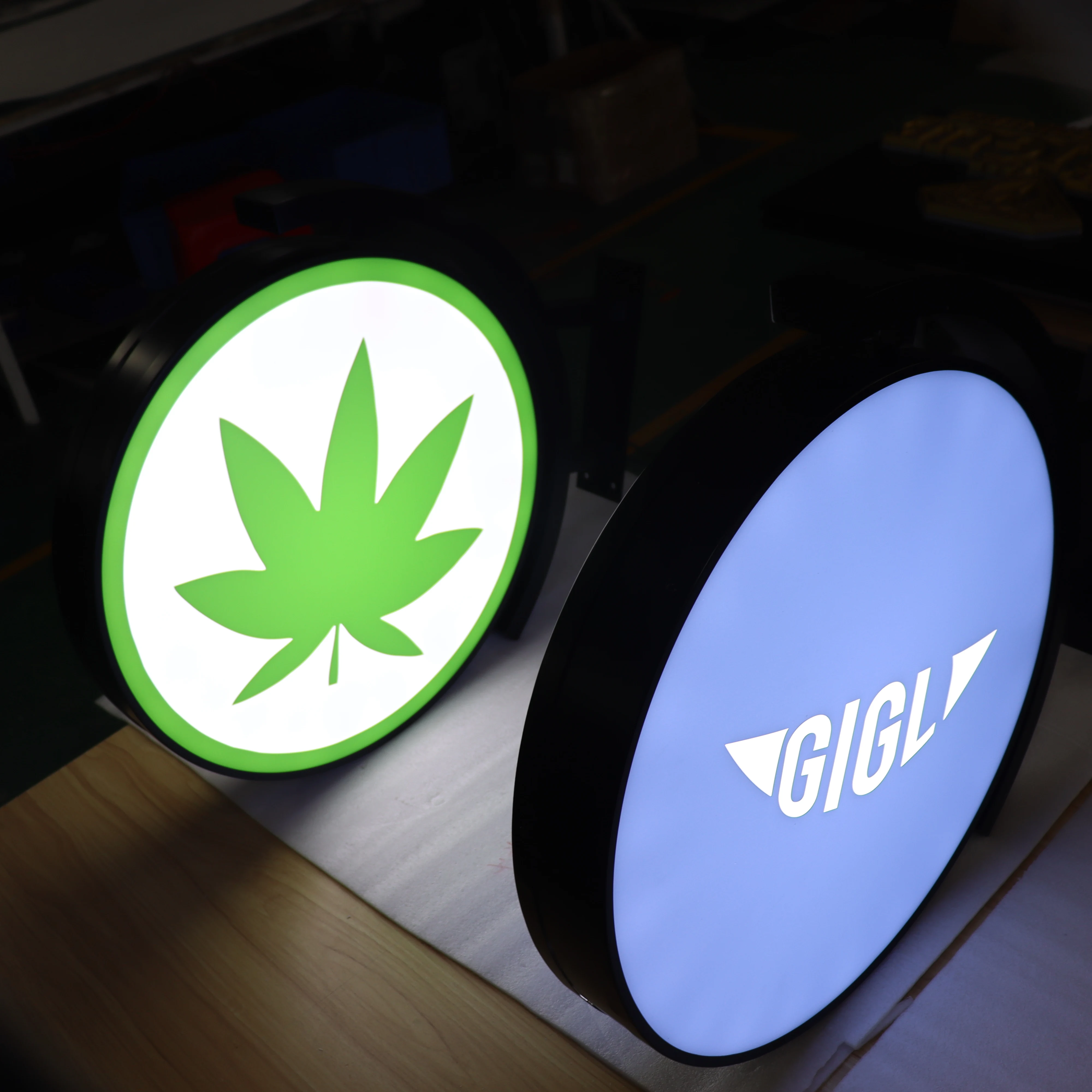 Custom Light Box Store Waterproof Round Light Advertising Board Sign Logo Signs for Shop Bar Cafe Tea Salon Decor Billboard
