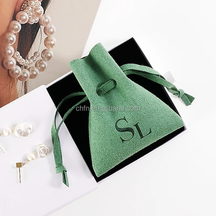 Customize Microfiber Fabric Envelop Small Luxury Jewelry Packaging Pouch Microfiber Bag With Enbossed