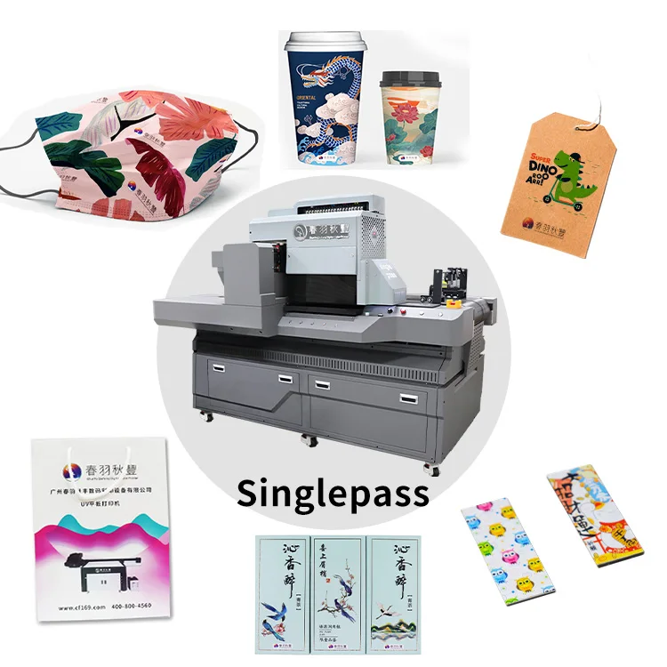 UV Flatbed One Pass Printing Machine Direct Inkjet Single Pass UV Digital Printer for Wooden Board