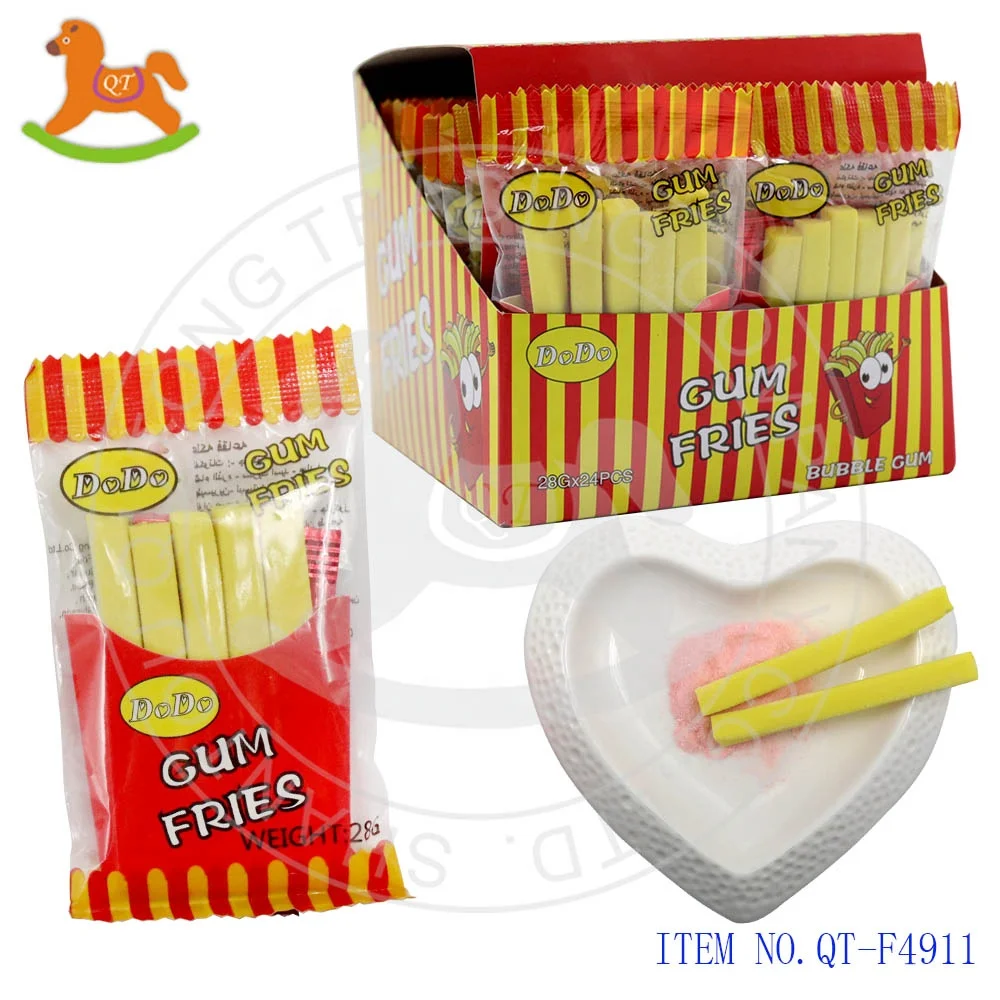 French Fries Bubble Gum with Sour Powder - China Bubble Gum, Gum