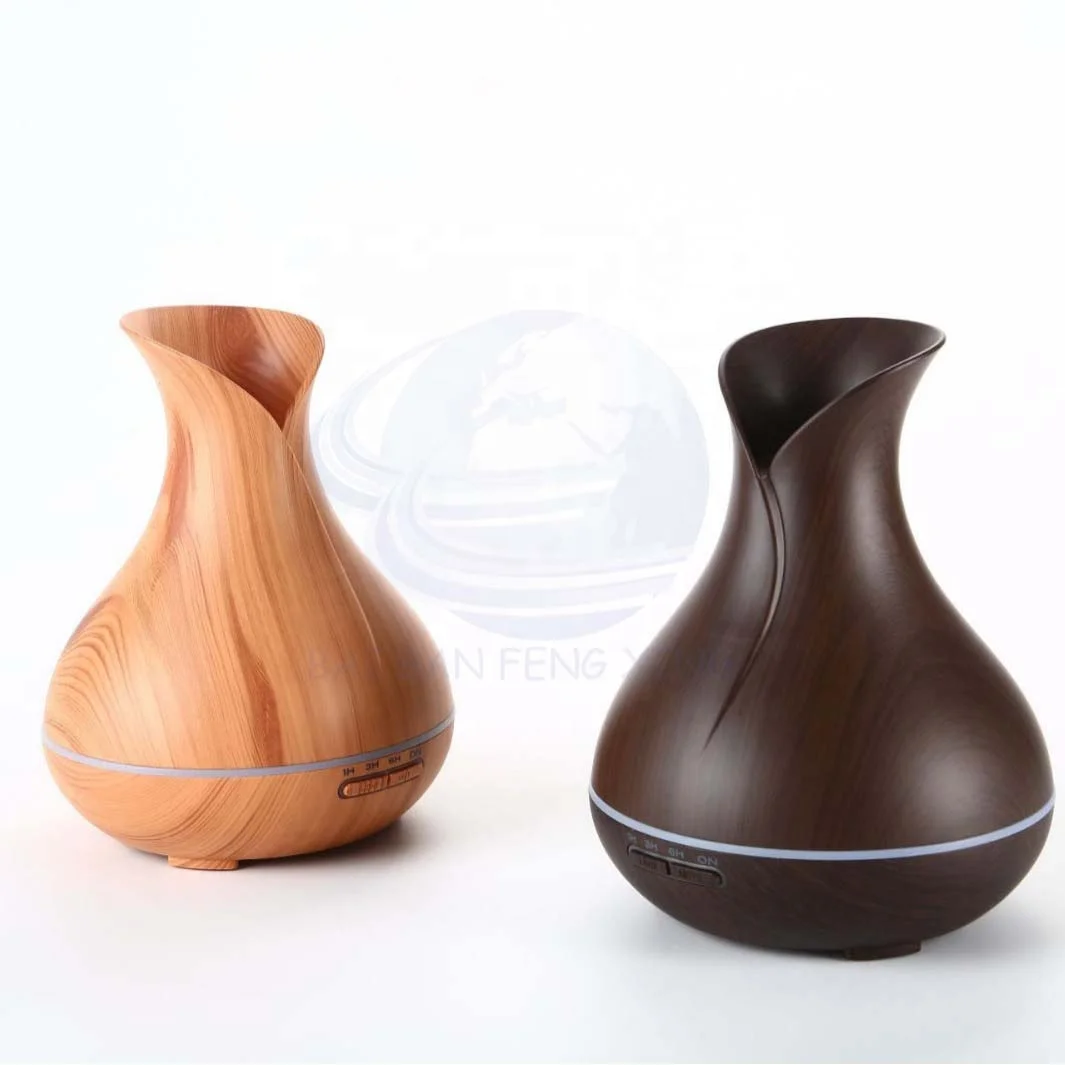 Air Diffuser Wood Grain Home Bedroom Hotel Ultrasonic Essential Oil Spray Humidifier Mute Fog Capacity Light 5
