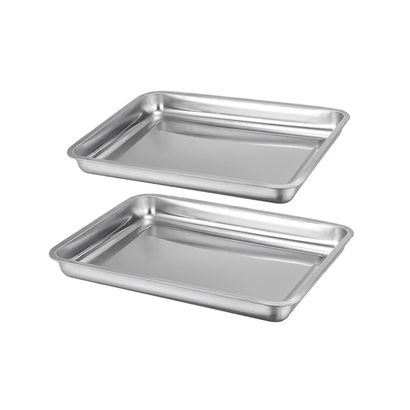 304 Stainless Steel Square Plate Oven Baking Pan Tray Dishes Multiple Specifications Buffet