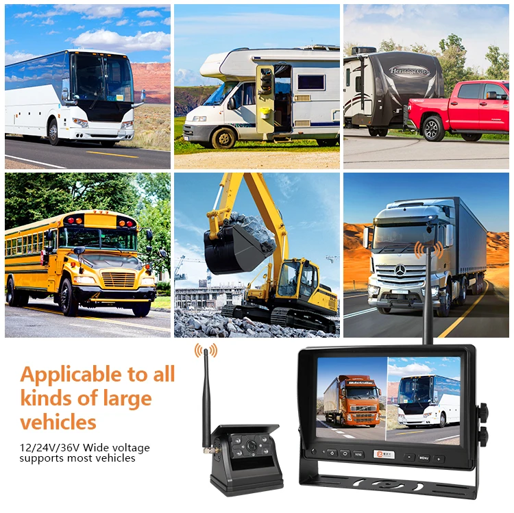 Customized Magnetic Solar Wireless Backup Camera and 5inch Monitor Kits  Perfect for Trailers Fifth Wheels RVs  and More