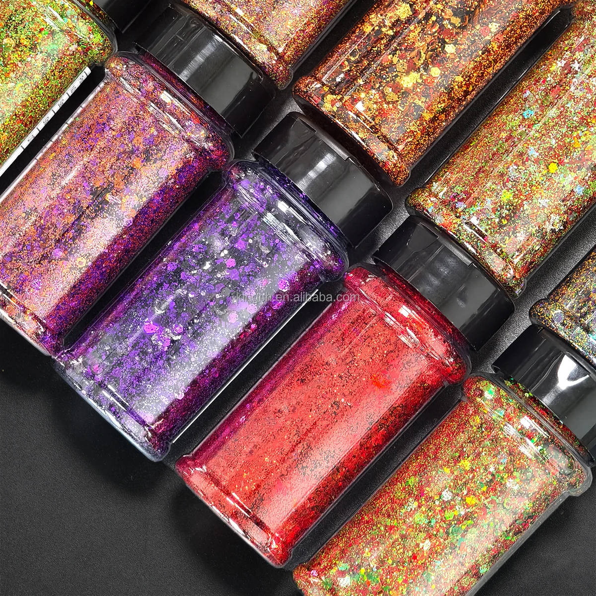product hot selling 2oz shaker packing custom mix chunky glitter wholesale for tumbler nail resin decoration 24colors autumn glitter-7