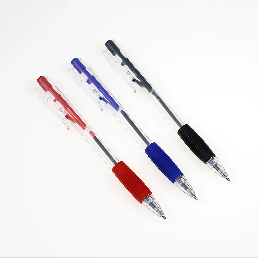 BECOL Promotional Simple Cheap Ballpoint Pen 0.7mm Black Red Black Ink Pen Custom Logo Plastic Ball Pen for Office