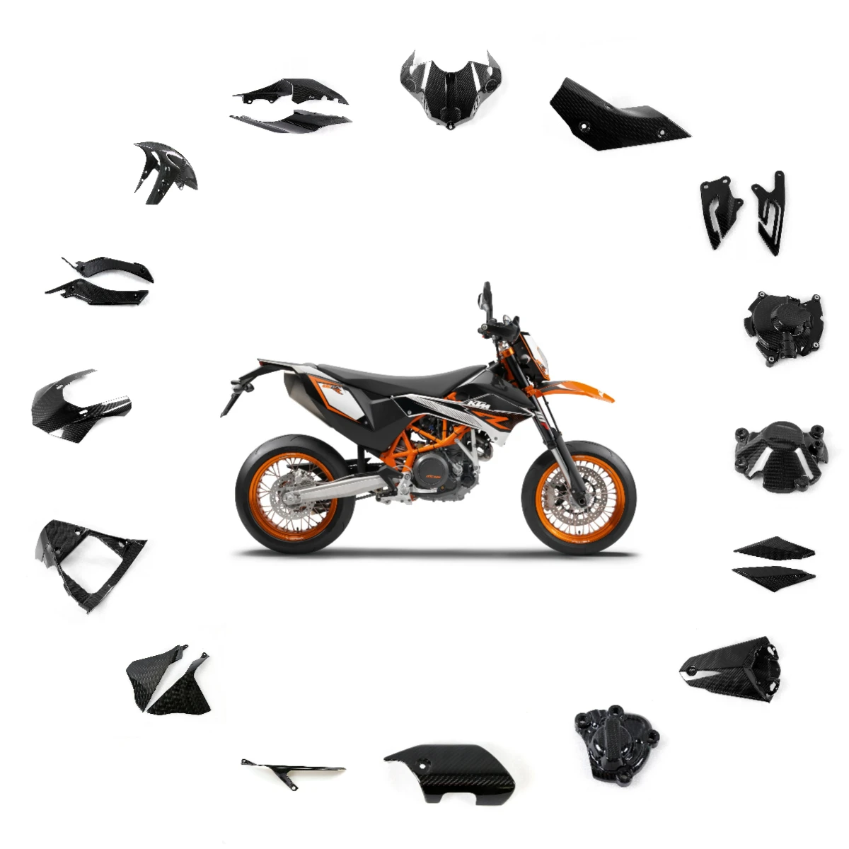 100 3k Carbon Fiber Motorcycle Full Set Modified Carbon Fiber Body Parts For Ktm Duke 690 Duke