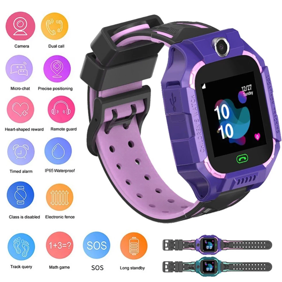 New Children's Smart Phone Watch With Waterproof Touch Screen Sos Lbs Tracker IP67 Standard Square-PK Q12 Q19_voghion.com
