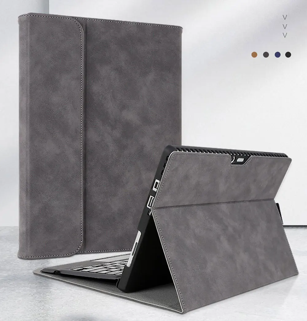 Leather Tablet Cover For Microsoft Surface Pro 10 9 8 7 Business Case Protective Anti Fall Adjustable Holder Pbk208 Laudtec details