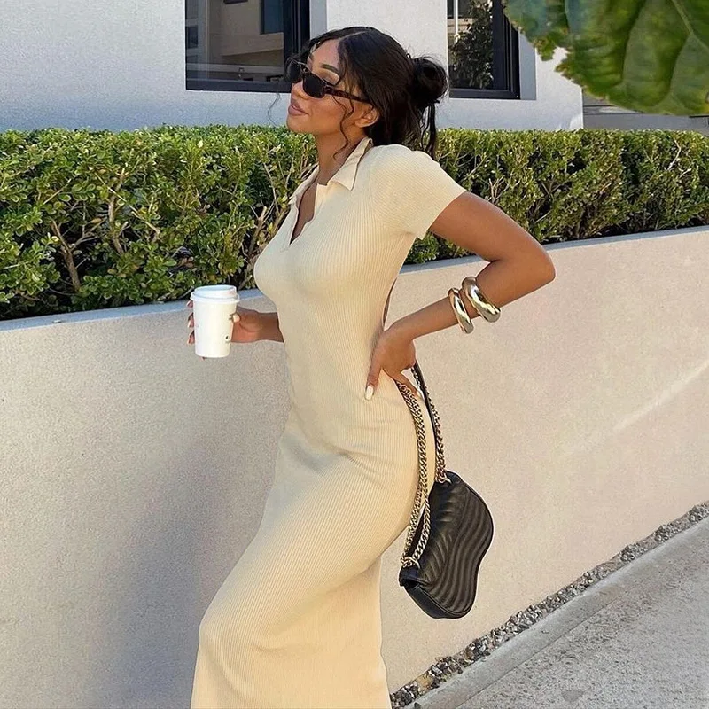 Long Dress Slim Thin Knit Dress 