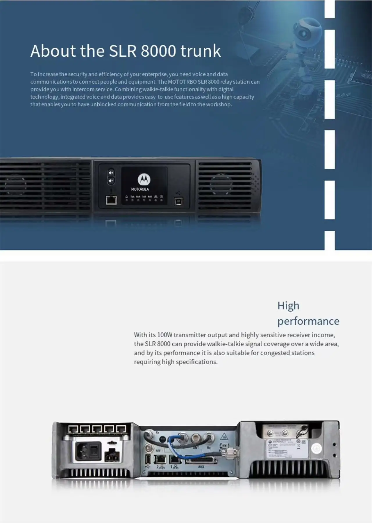 Motorola Slr8000 100w,64channel Repeater For Enhanced Cb Radio