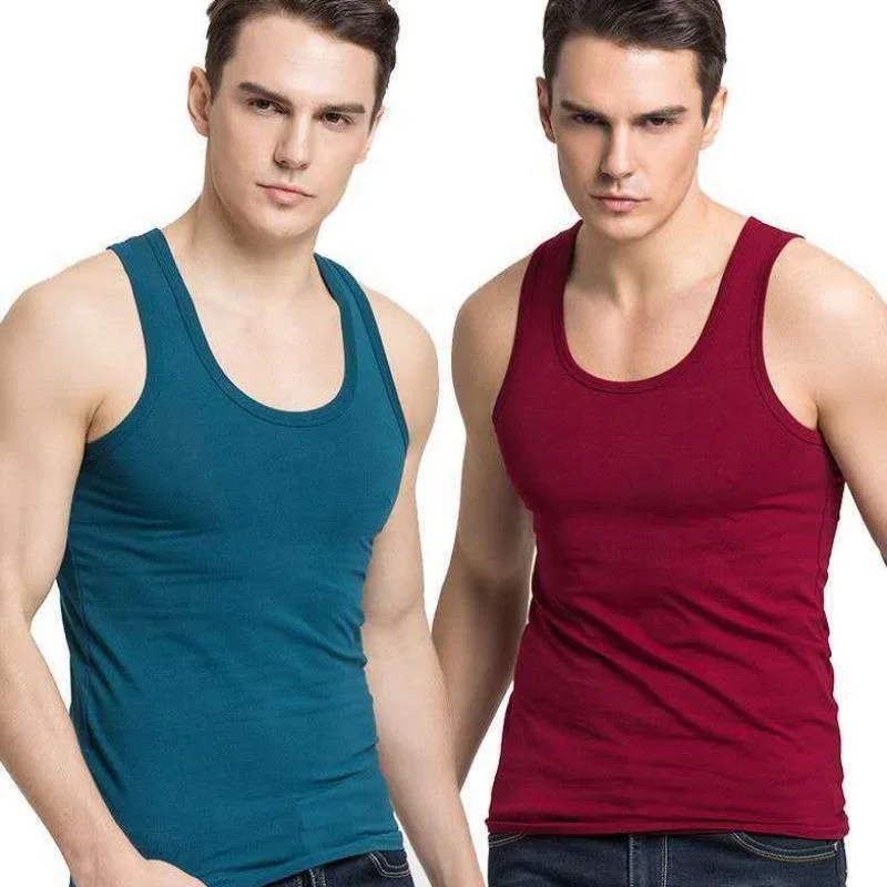 JL88B High Quality 5%Elastic 95% Cotton Sleeveless Singlet Bodybuilding Fitness Muscle Waist Trainer Vest Men Workout Tank Tops