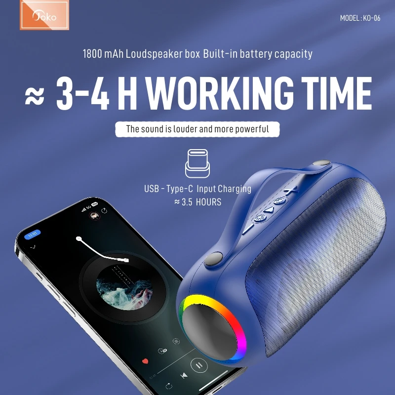 JOKO Portable Wireless Speakers - High Power & Colorful Lights