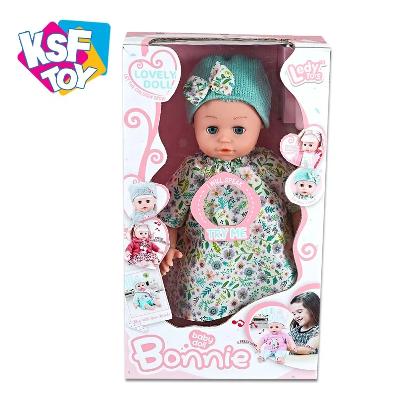 Прекрасная модная красивая кукла-девочка 14 дюймов настоящие куклы-младенцы с 12 звуками IC и расческой игрушки