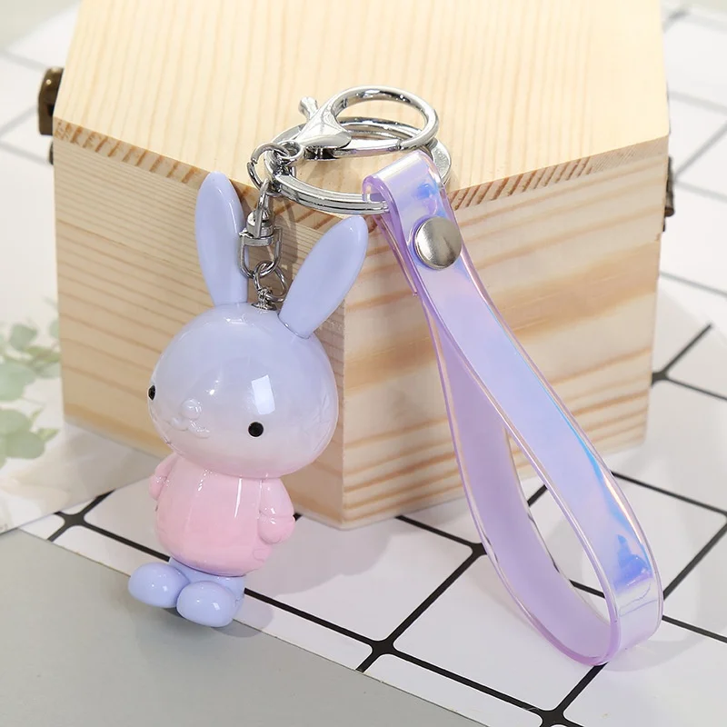Gradient Gradient Ramp Rabbit Foot Anime Acrylic Wrist Strap Keychain