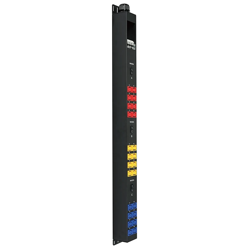 3 Phase Power Distributor Unit 120V 220V IEC C13 C19 Outlets Rack Mount Vertical Switch Power Data Center PDU