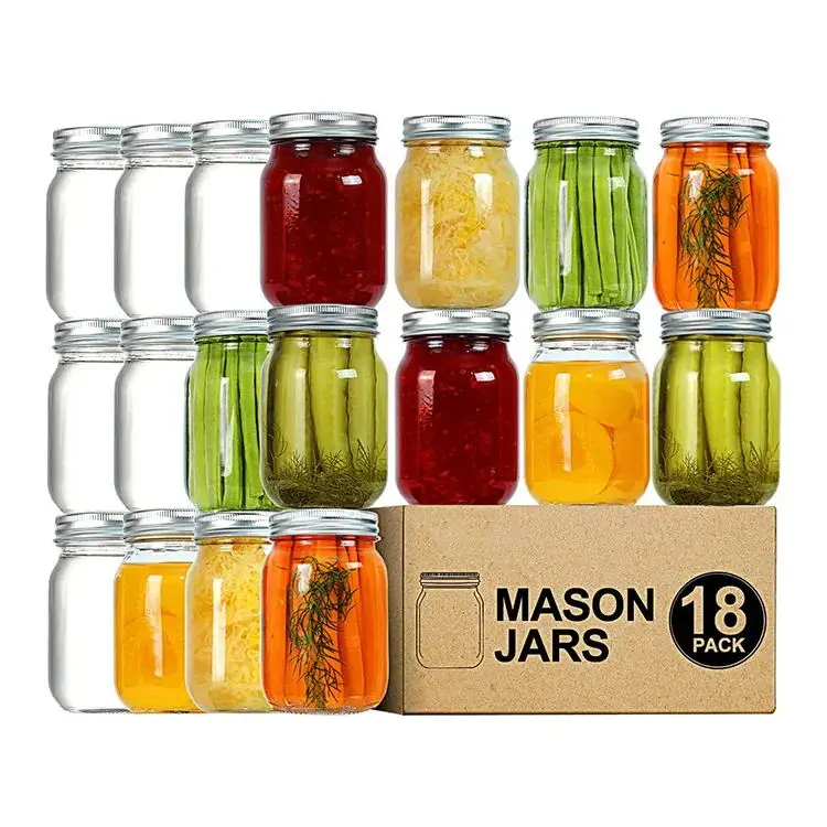 Regular Mouth 4oz 8oz 12oz 16oz 32oz Jelly Jam Food Storage Glass