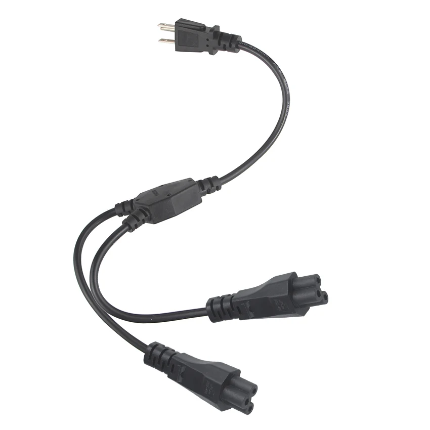 C5 Splitter USA Extension Ac Power Cable C5 2 in 1 Plug Connector C5 Y Spliter Power Cord